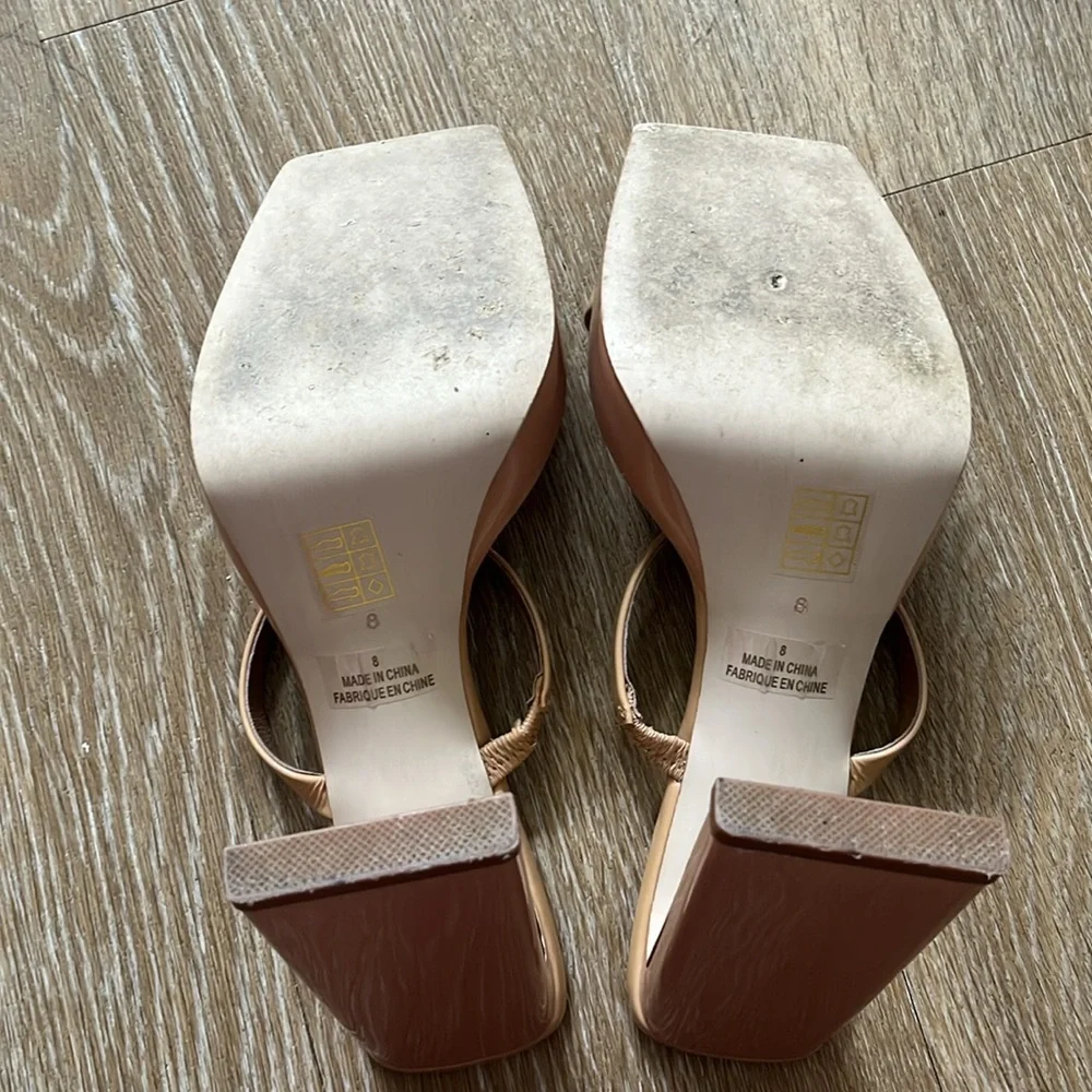 Jeffery Campbell Hustler Platform Sandal Nude Patent Leather Strappy Block Heels